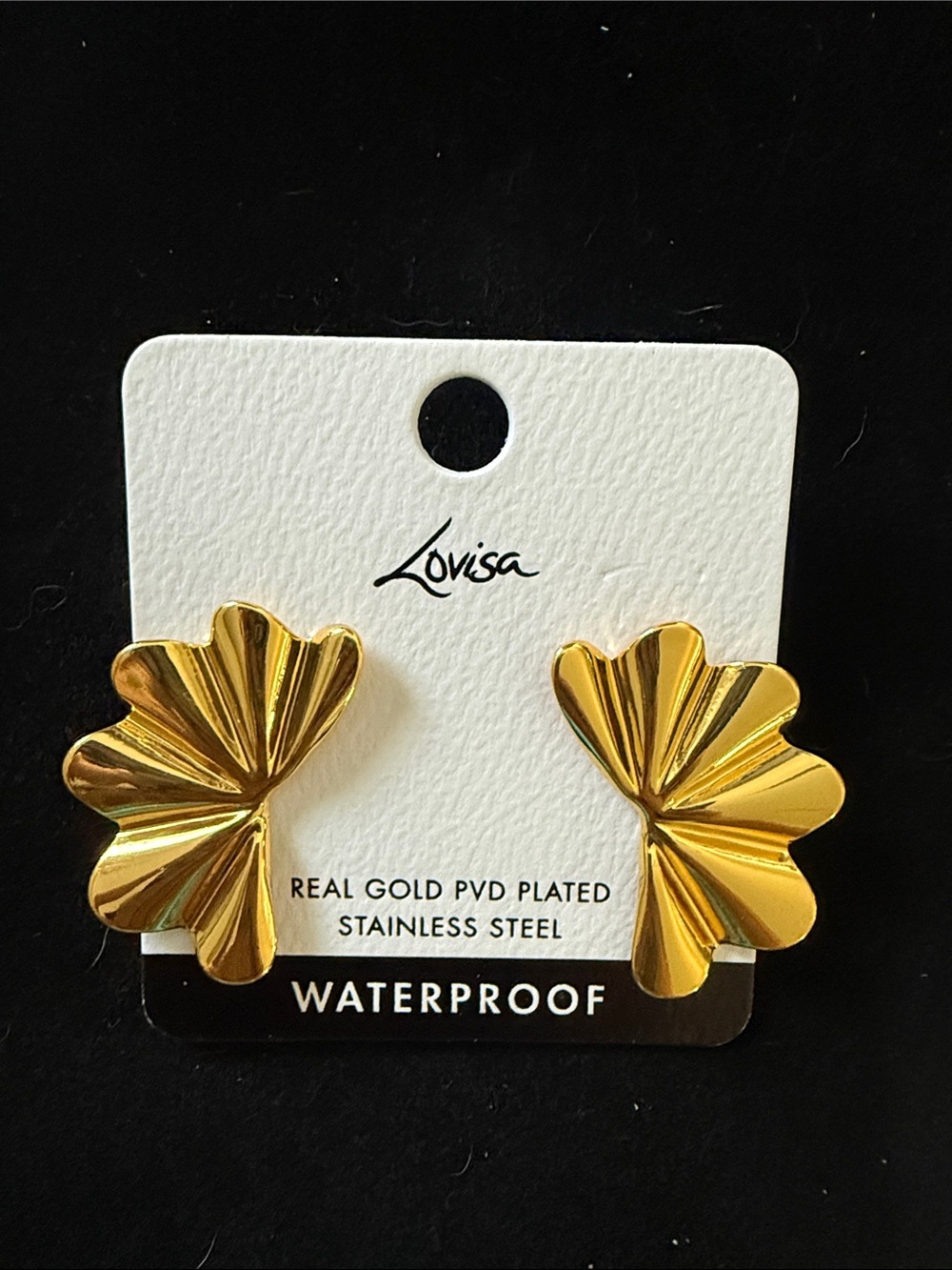 Lovisa Gold Fan Petal Stud Earrings